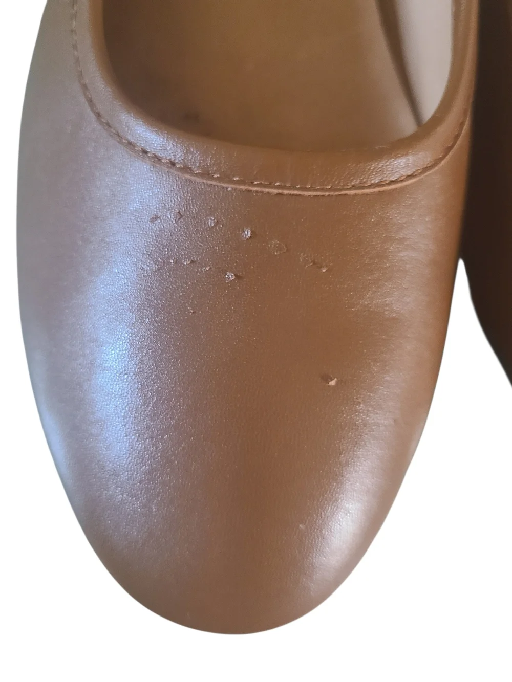 Madewell Reid Pump Genuine Leather Cognac Round Toe Cylindrical Heel Size 9.5